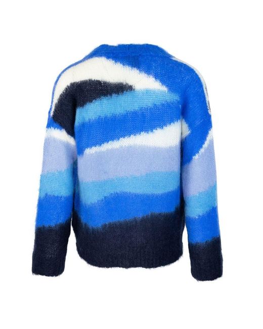 Amaranto Blue Mohair-Blend Knit Cardigan for men