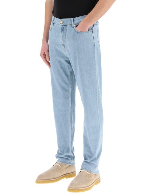 Agnona Blue Five-pocket Soft Denim Jeans for men