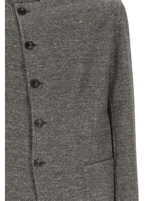 EA7 Gray Linen And Cotton Blend Jacket for men
