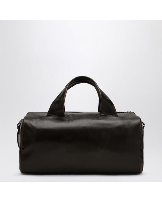Prada Small Leather Travel Bag in Black for Men Lyst