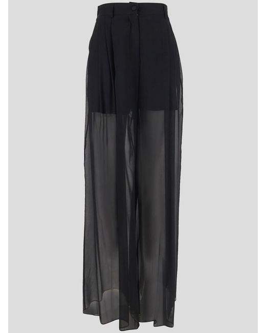 Dolce & Gabbana Black Sheered Trousers