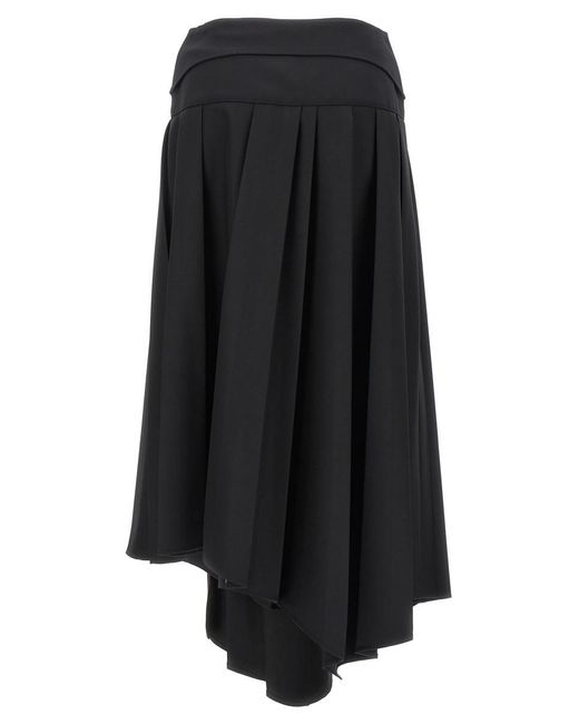 Off-White c/o Virgil Abloh Black Tech Drill Pleated Asymmetric Skirt