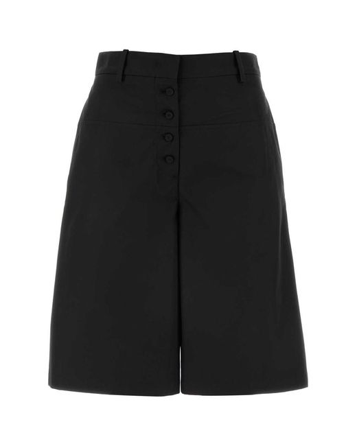 Jil Sander Black Cotton Bermuda Shorts