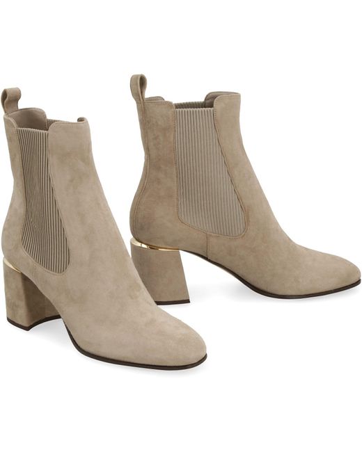 Jimmy Choo Brown The Sally 65 Suede Chelsea Boots