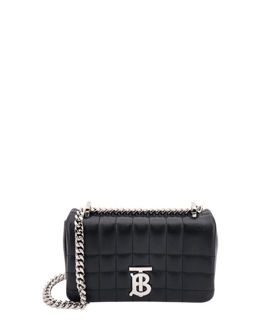 Burberry Black Leather Closure With Zip Shoulder Bags