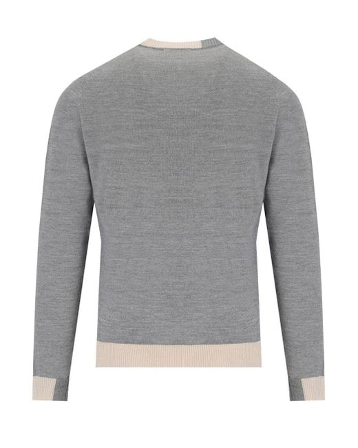 Manuel Ritz Gray Grey Crewneck Sweater for men