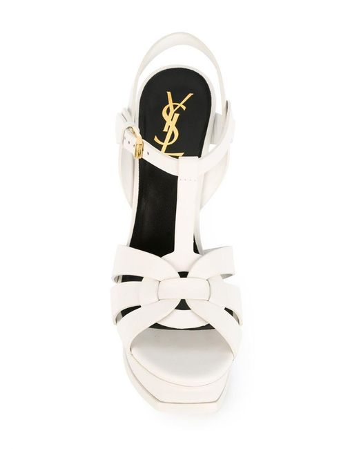 Saint Laurent White Tribute High-heeled Sandals