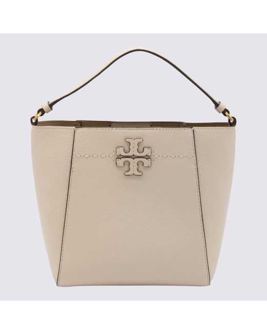 Tory Burch White Brie Leather Mcgraw Satchel Bag