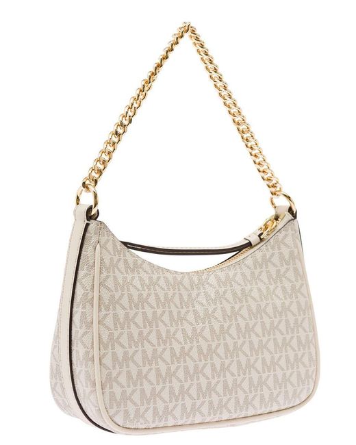 MICHAEL Michael Kors White/Beige Coated Canvas And Leather Grayson