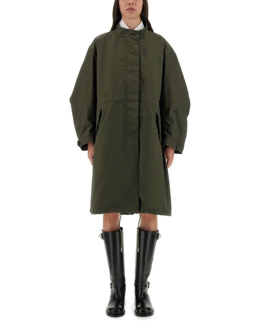 Givenchy Green Oversized Parka With Logo Print