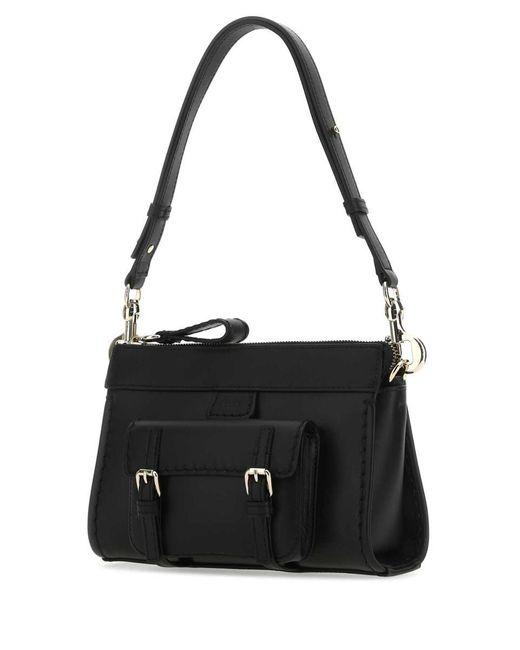 Chloé Black Leather Mini Edith Shoulder Bag