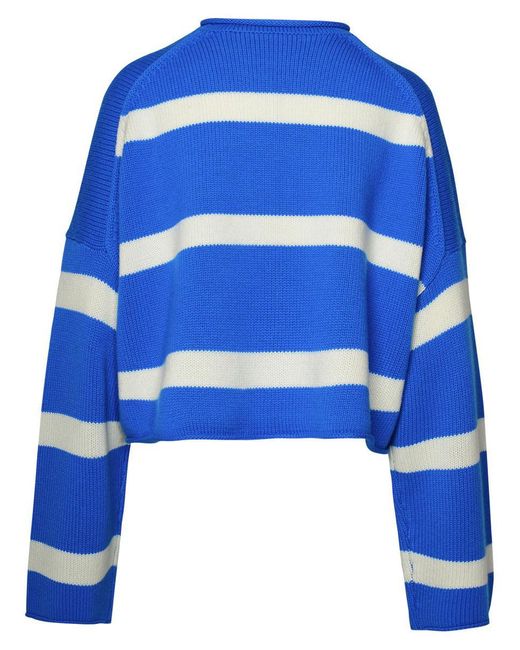 J.W. Anderson Blue Two-Tone Wool Blend Sweater