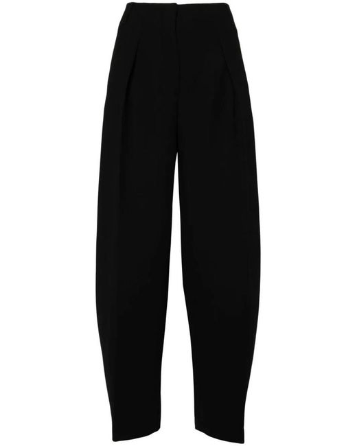 Jacquemus Black Le Pantalon Ovalo Tapered Trousers - Women's - Spandex/elastane/polyester/cotton
