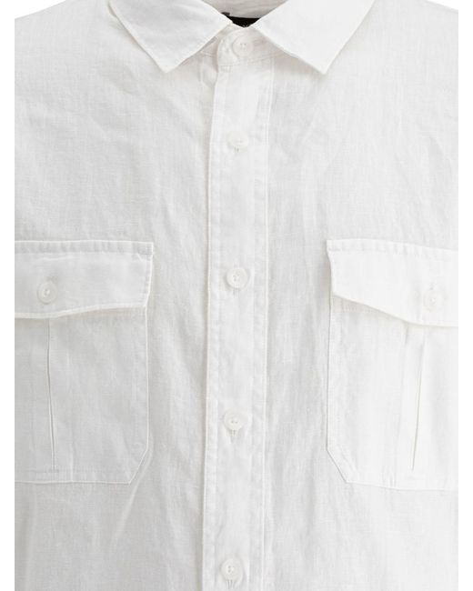 Vince White Linen "Utility" Shirt for men