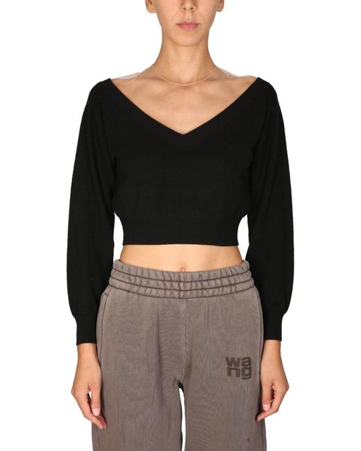 Alexander Wang Wool Cropped V-neck 