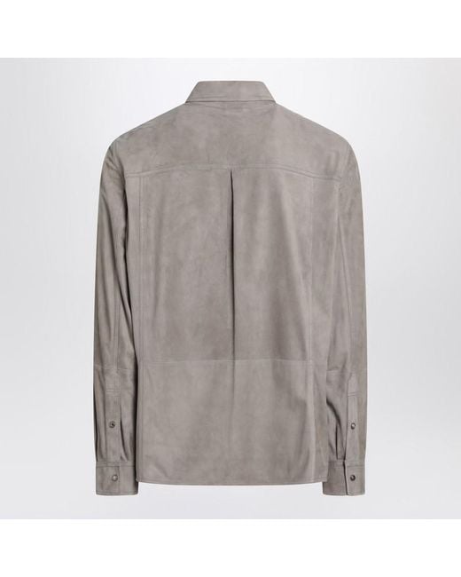 Brunello Cucinelli Gray Khaki Shirt for men