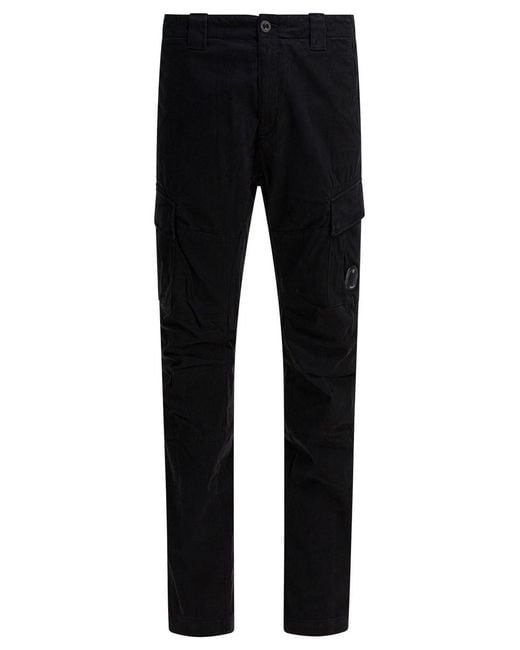 C P Company Black Cargo Pants for men