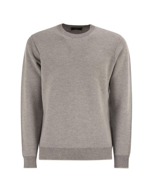 Peserico Gray Wool And Cashmere Jumper for men