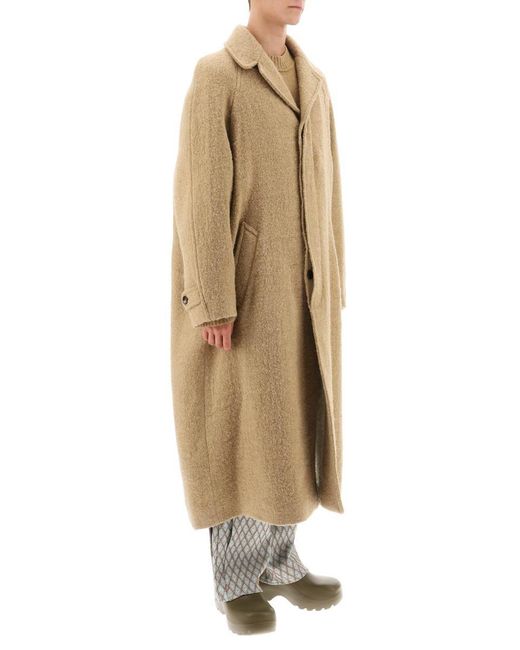Dries Van Noten Natural Ridley Monochrome Tweed Coat for men