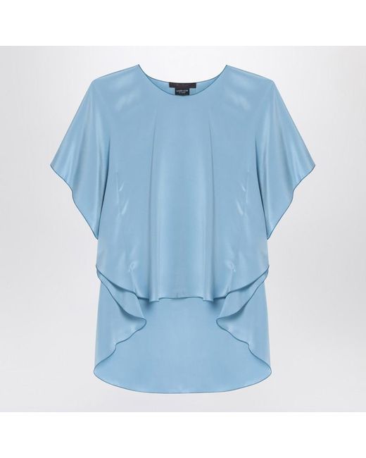 Max Mara Blue Light Flowy Blouse