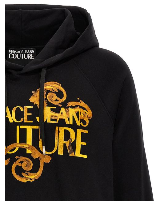 Versace Black 'Logo Baroque' Hoodie for men