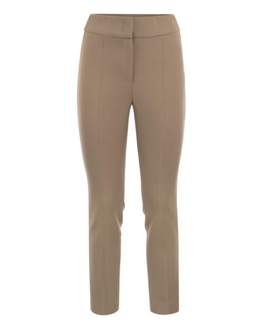 Peserico Natural Skinny Fit Trousers In Viscose And Cotton