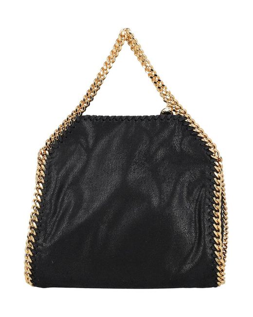 Stella McCartney Black Falabella Mini Tote Bag With-Chain