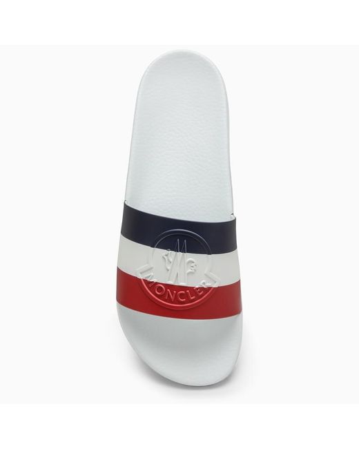 Moncler Red Basile Slide With Tricolour Band And Logo for men