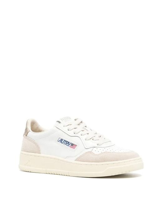 Autry White "Medalist Low" Suede Sneakers Shoes