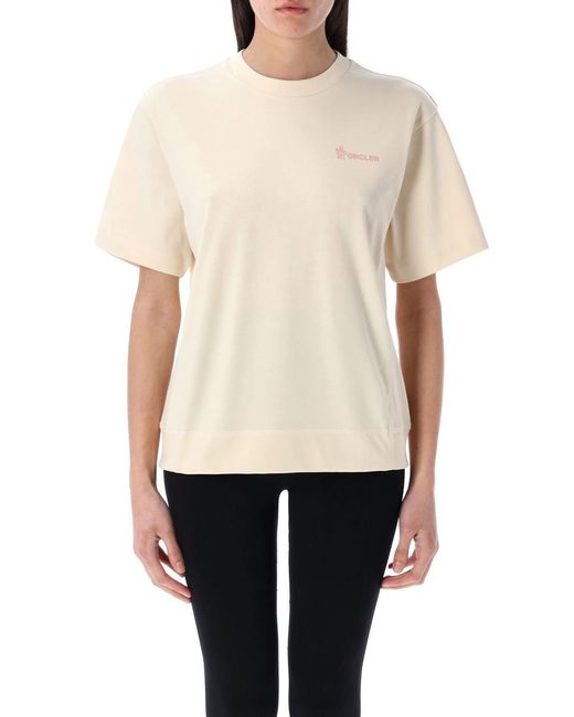 Moncler White Embossed Logo T-Shirt