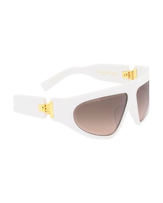 Balmain White B-escape Sunglasses