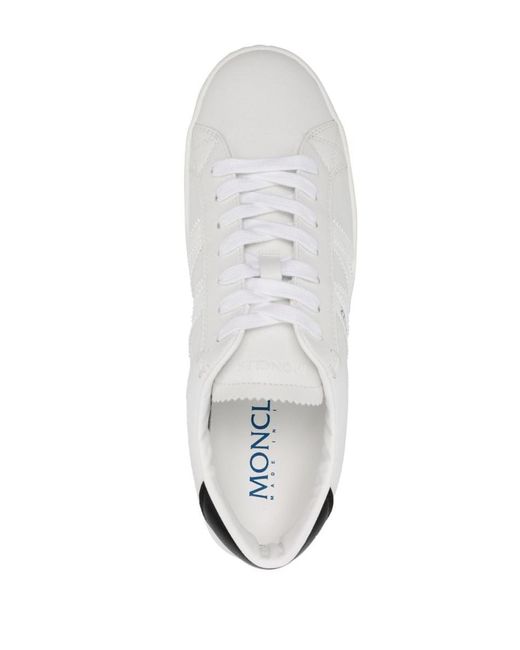 Moncler White Monaco Leather Sneakers