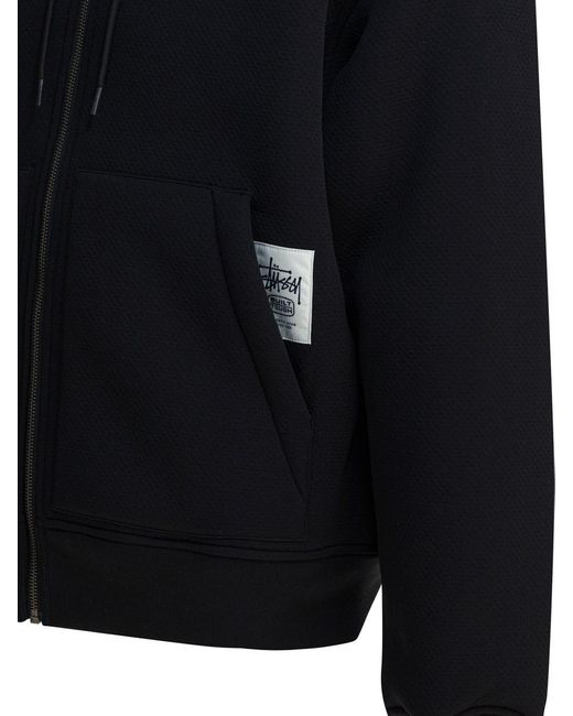 Stussy Blue Bonded Sherpa Lined Hood Jacket