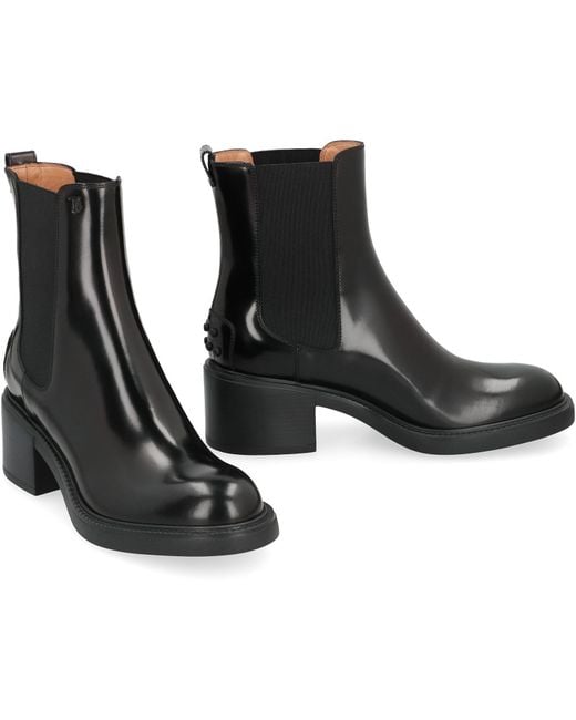 Tod's Black Leather Ankle Boots