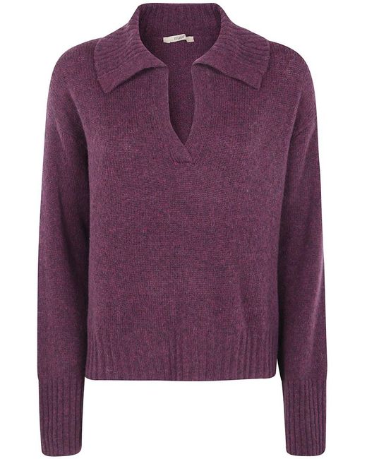 Roberto Collina Purple Long Sleeves Polo Shirt Clothing