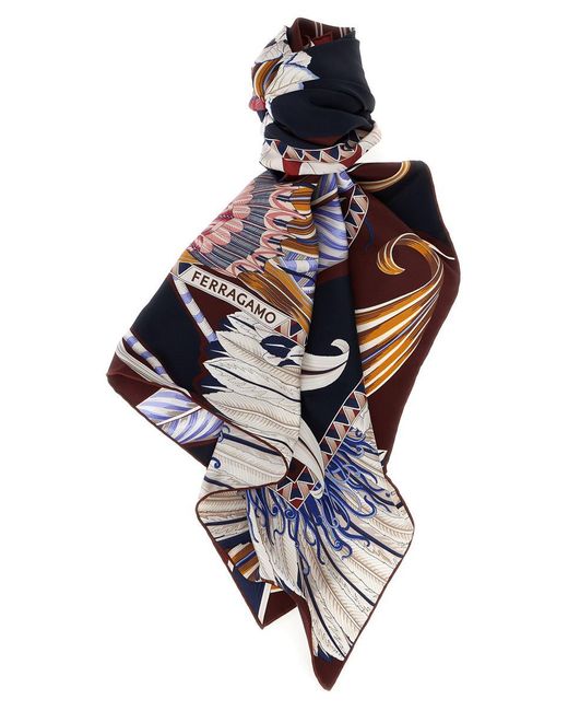 Ferragamo Blue 'giada' Scarf