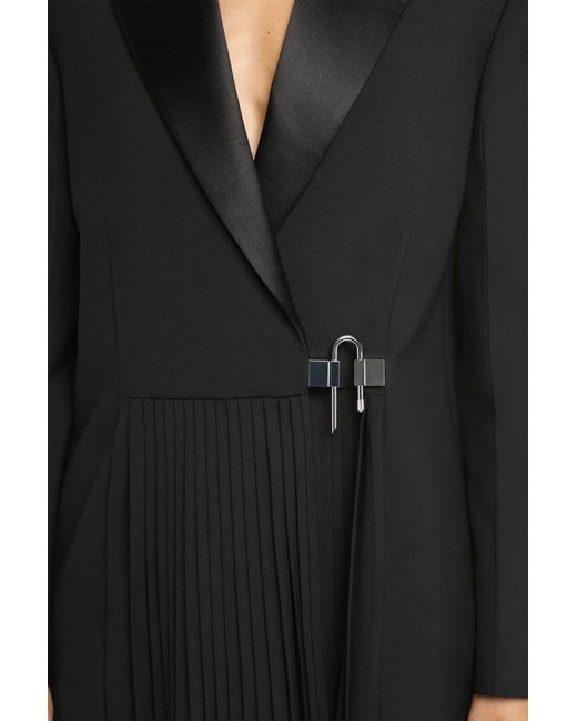 Givenchy Black Asymmetric Fastening Wool Coat