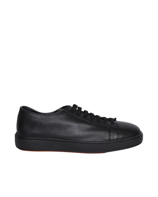 Santoni Black Cleanic Sneakers for men