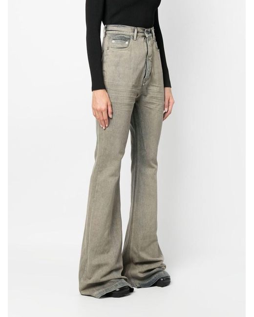 Rick Owens High-waisted Bootcut Jeans in Natural | Lyst