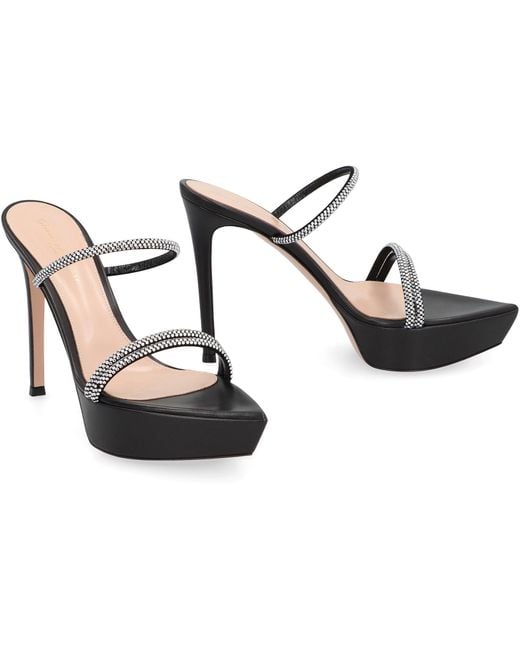 Gianvito Rossi Black Leather Mules