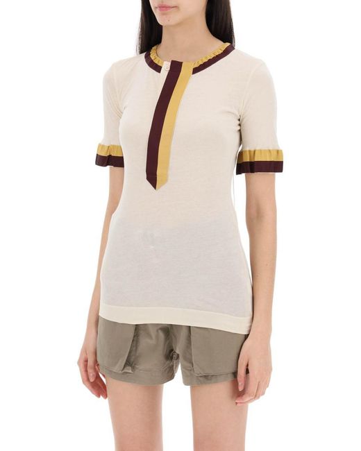 Dries Van Noten White "Happy Tape T-Shirt With Two-Tone