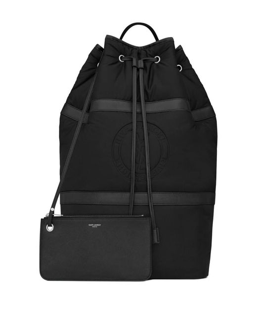 Saint Laurent Black Rive Gauche Eco-nylon Crossbody Bag for men