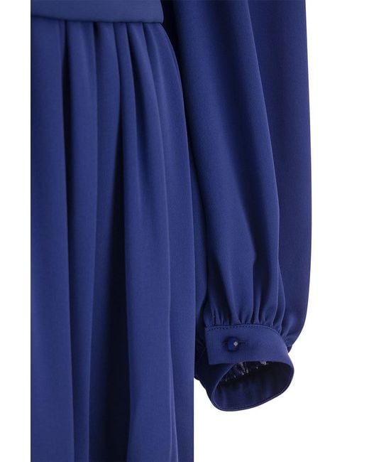 Max Mara Blue Tasca - Silk Georgette Dress