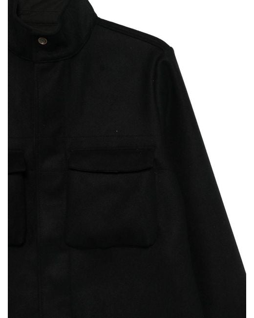 RANRA Black Hearth Full Zip Wool Jacket for men