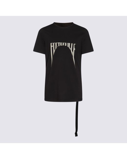 Rick Owens Black Cotton Crew Neck T-Shirt for men