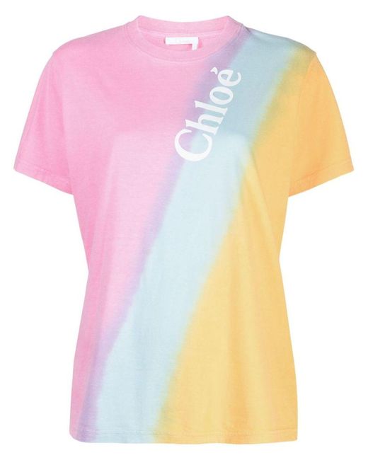 Chloé Pink Logo Cotton T-shirt