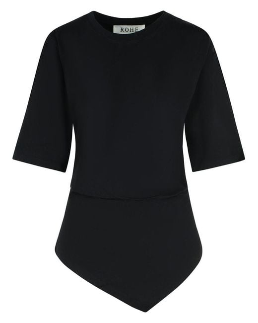 Rohe Black Organic Cotton Woven T-Shirt