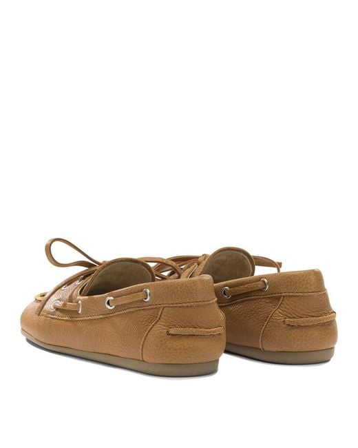 Miu Miu Brown Suede Lace Up Loafers