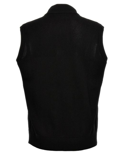 Canada Goose Black Hybridge Down-paneled Wool Vest for men