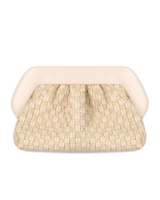THEMOIRÈ Natural Bios Micro Weaved Straw Shell Clutch Bag